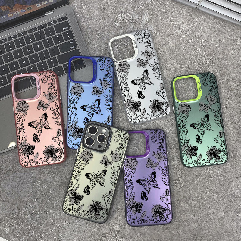 Rayal TPU Phone Case with Flowers & Butterflies – Fall-Proof Cover for iPhone