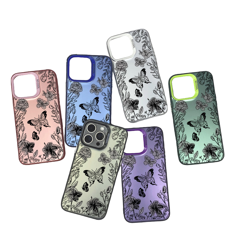 Rayal TPU Phone Case with Flowers & Butterflies – Fall-Proof Cover for iPhone