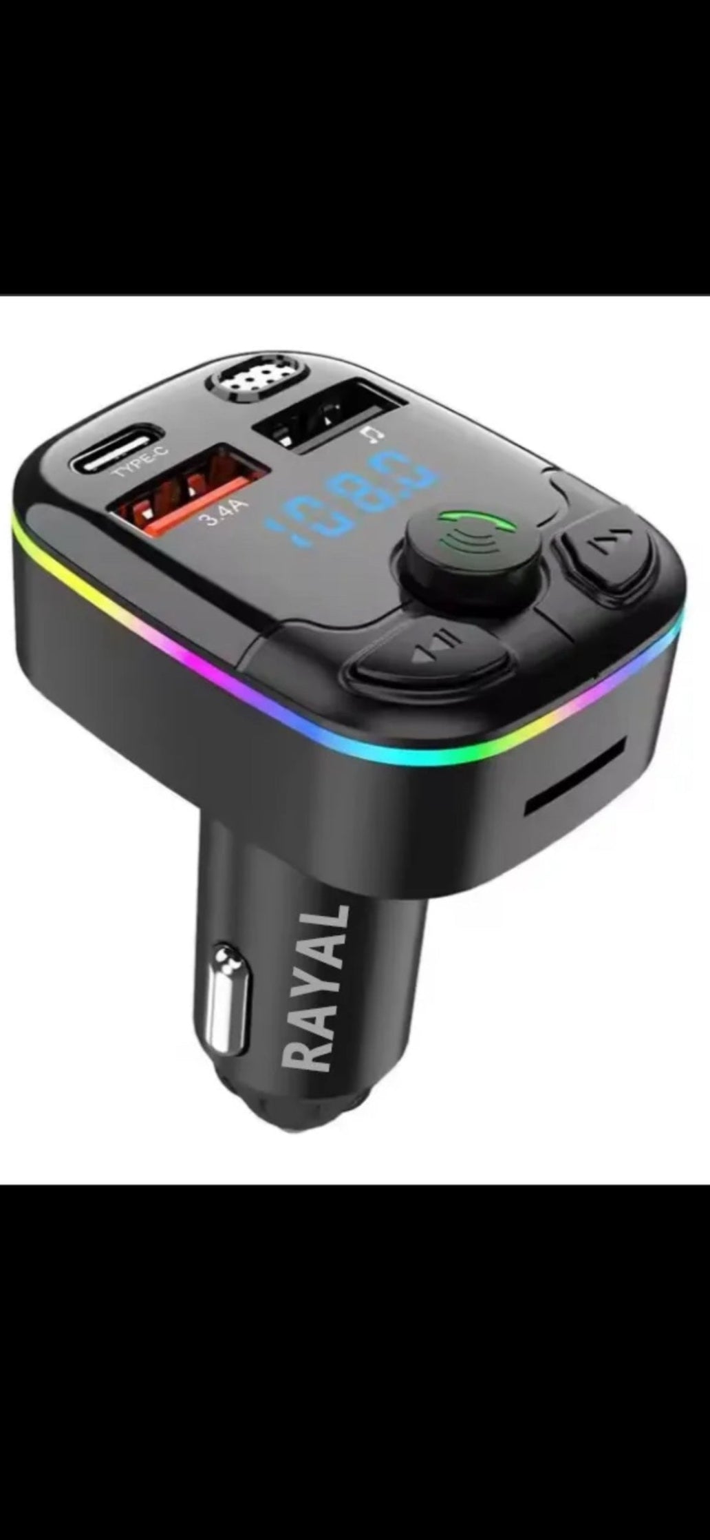 RAYAL Car Bluetooth MP3 Player with 3 charging ports
