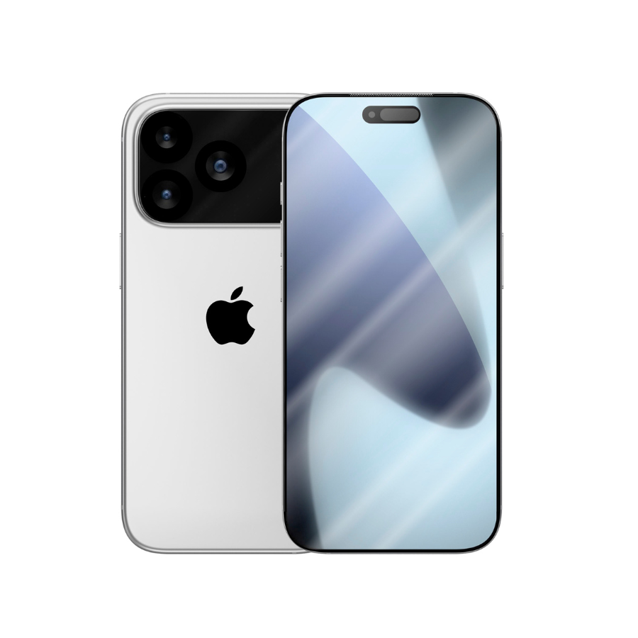 Smartphone with Apple logo on a white background