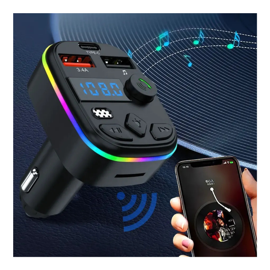 Rayal Car Bluetooth MP3 Player with 3 USB Charging Ports