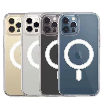 “Magnetic Clear Shockproof Phone Case for iPhone 11–16 Series”
